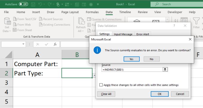 excel for mac yes no drop down